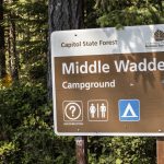 Capitol Forest Middle Waddell Camping Sign