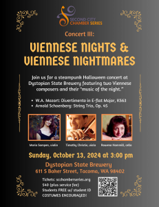 Second City Chamber Series Concert III: Viennese Nights and Viennese Nightmares @ Dystopian State Brewery