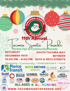 Tacoma Santa Parade, Street Festival and More!! @ South Tacoma Way