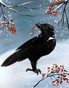 Artvana paint and sip - Snow Raven @ The Redd Dog