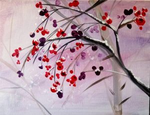 Artvana paint and sip -Winter Berries @ Post and Pour